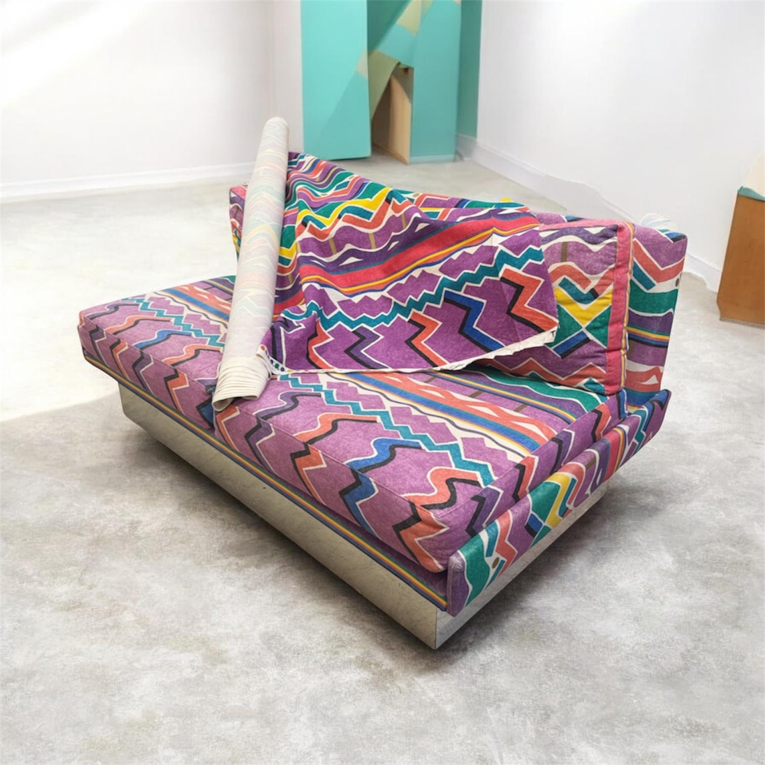 1970's Two-Seat Plinth Base Sofa