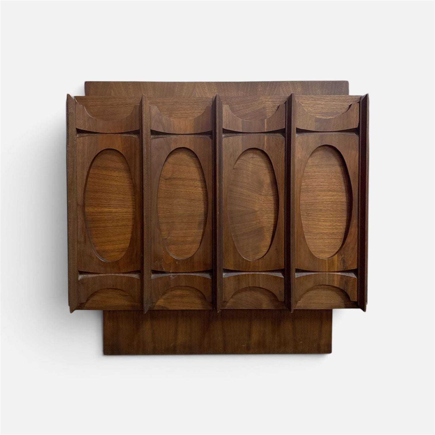 Vintage Tobago Brutalist Walnut Pair of Nightstands (Set of 2)