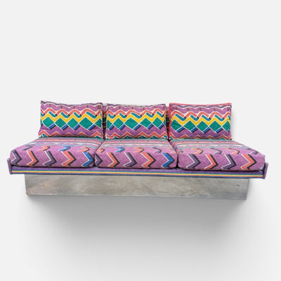 1970's Three-Seat Plinth Base Sofa