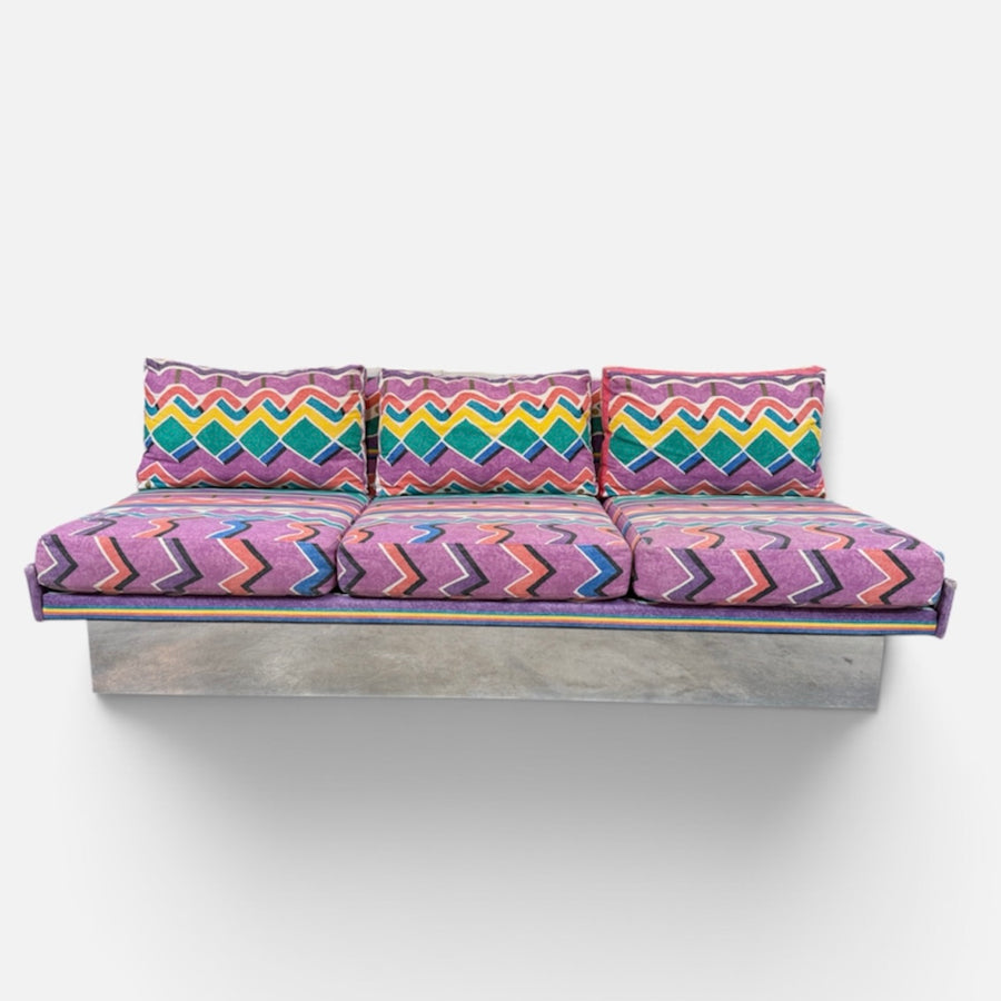 1970s Three-Seat Plinth Base Sofa