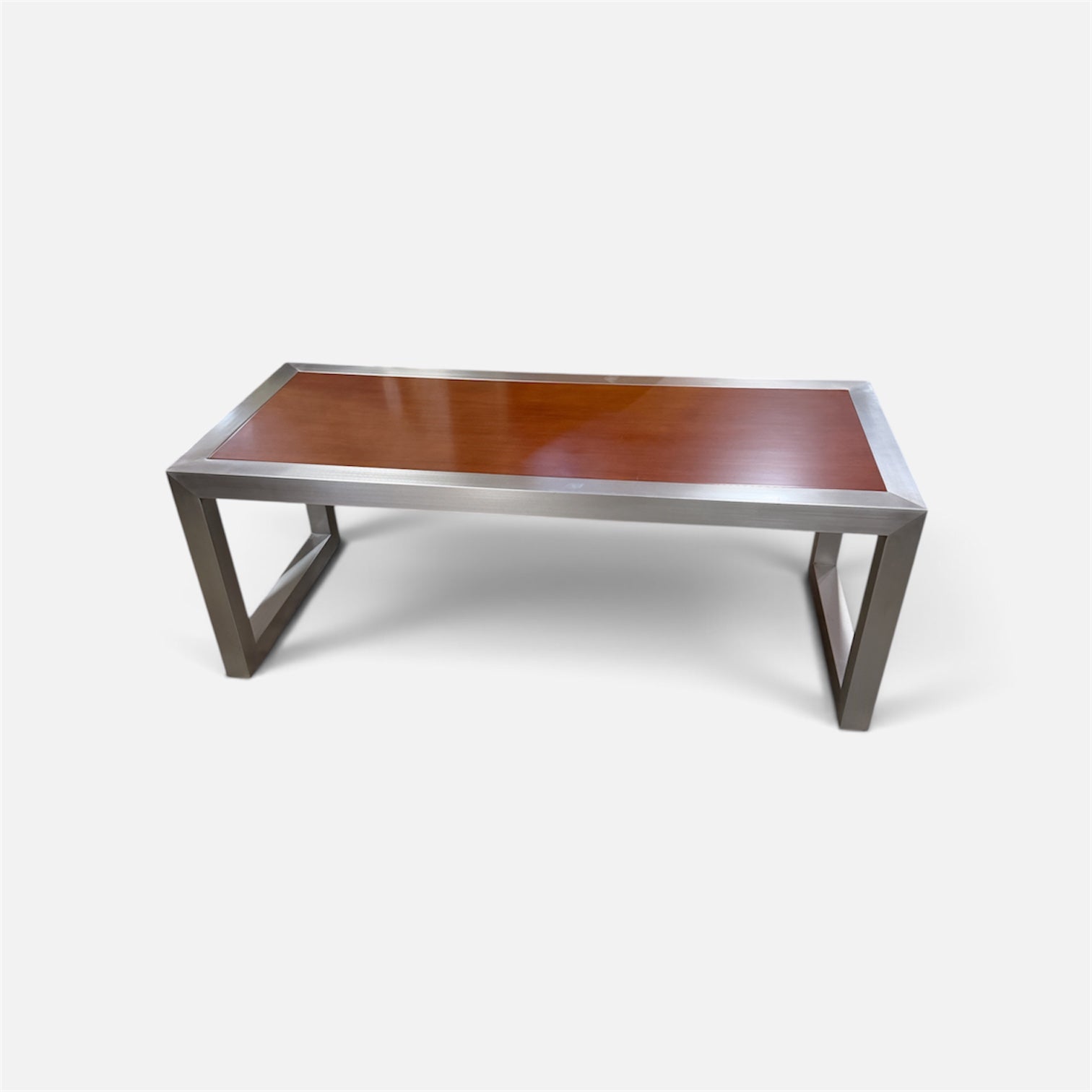 Vaughan Benz Brushed Stainless Steel & Wood Coffee Table