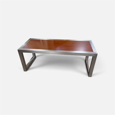 Vaughan Benz Brushed Stainless Steel & Wood Coffee Table