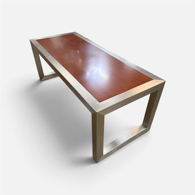 Vaughan Benz Brushed Stainless Steel & Wood Coffee Table