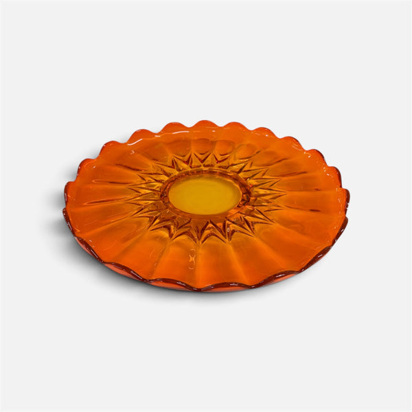 Mid Century Orange Viking Torte  Plate