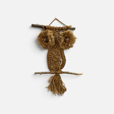 Mid Century Small Macrame Owl
