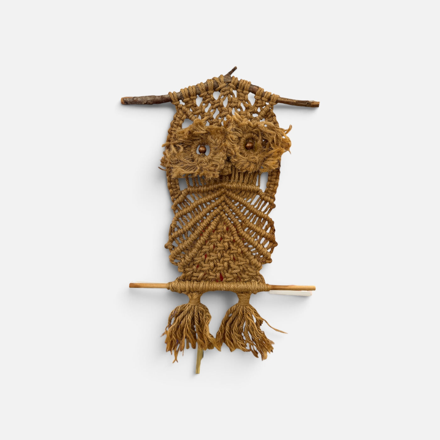 Mid Century Macrame Owl Large