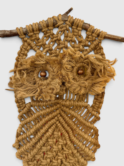 Mid Century Macrame Owl Large