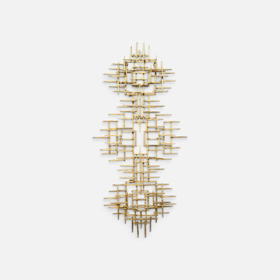 Gilt Gold Mid Century Modern Brutalist Nail Sculpture