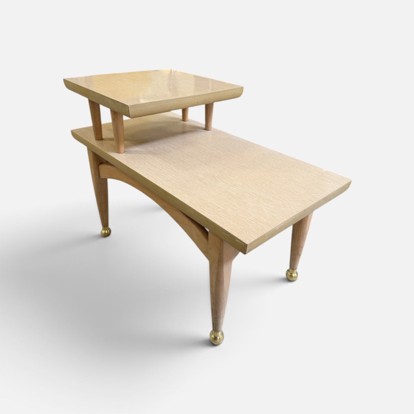 Martinsville MCM Blond Formica Step End Table