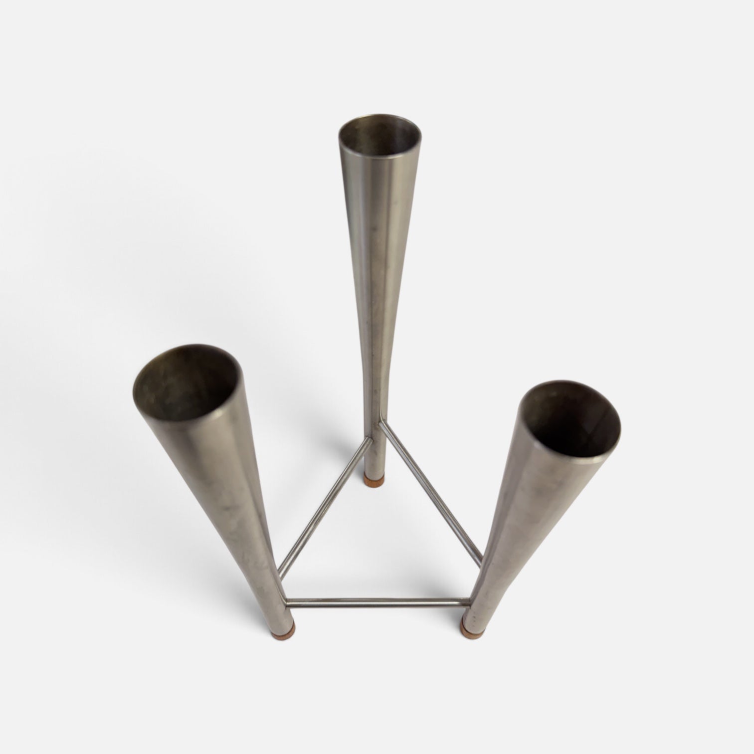 Pair Brushed Stainless Candle - 2 Piece
