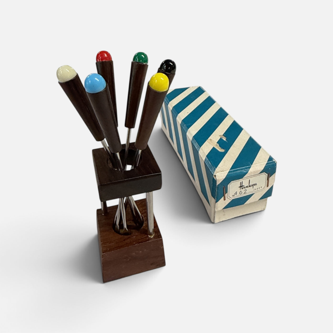 Hankyu Mid Century Cocktail Forks and Stand