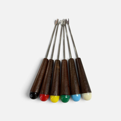 Hankyu Mid Century Cocktail Forks and Stand
