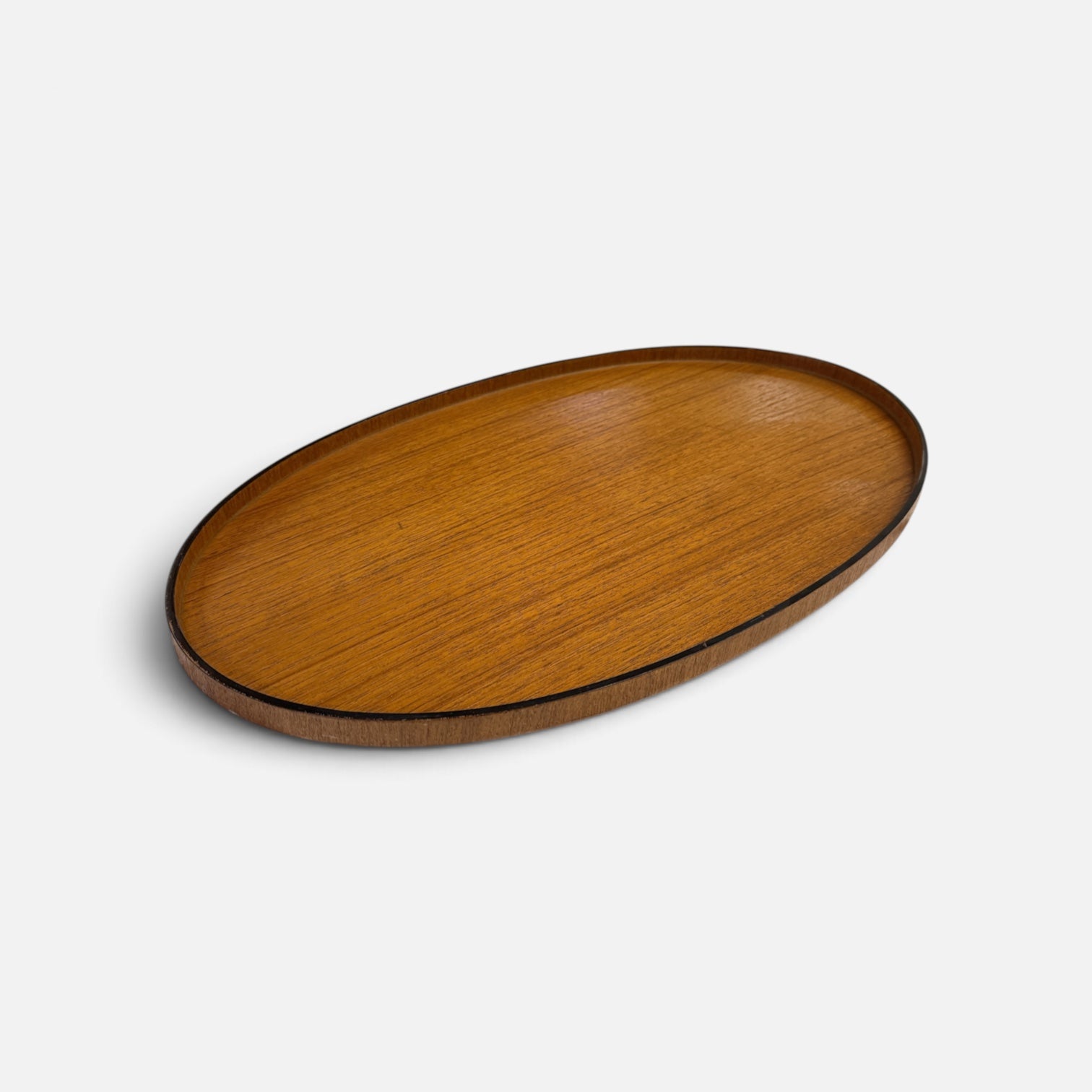 Oval Teak Danish Modern Serving Tray