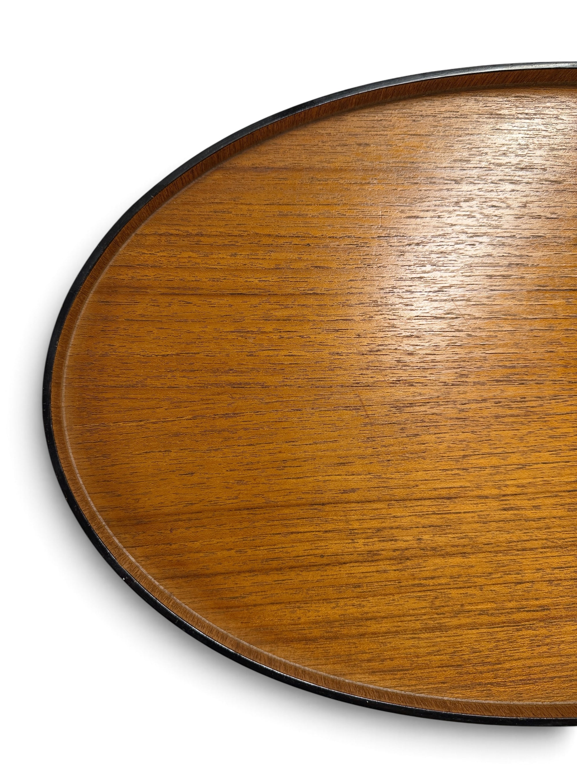 Oval Teak Danish Modern Serving Tray