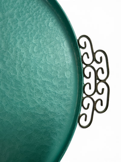 Mid Century Kyes Serving Tray in Aqua