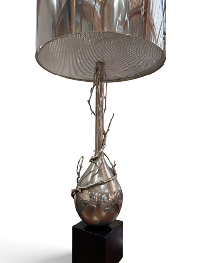 Global Views Pair of Polished Nickel Twig Lamps (Set of 2)