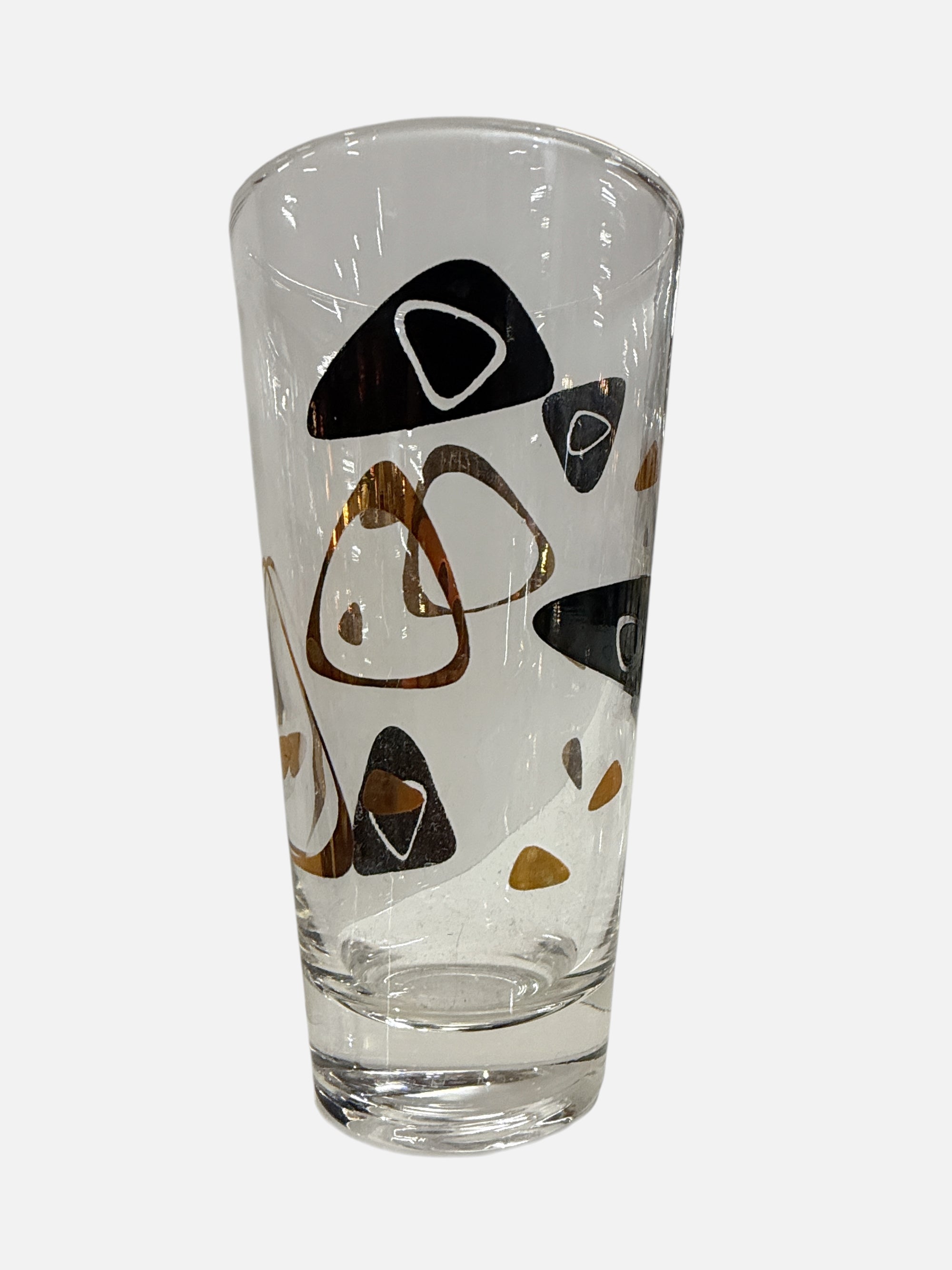 Dramatic MCM Black & Gold Amoeba Pattern Set of 8 Tumblers