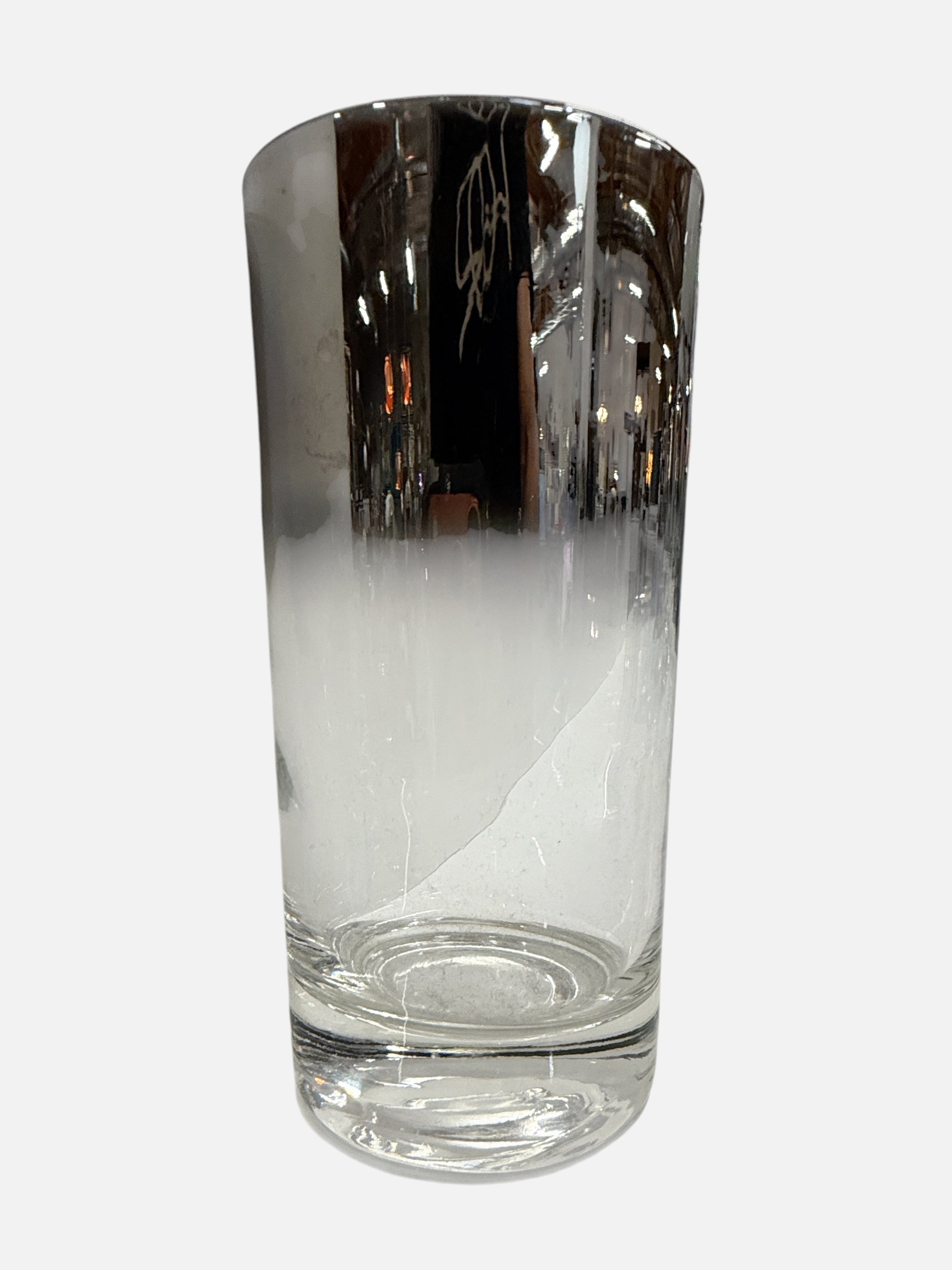 Set of 8 Silver Ombre Highballs in Caddy