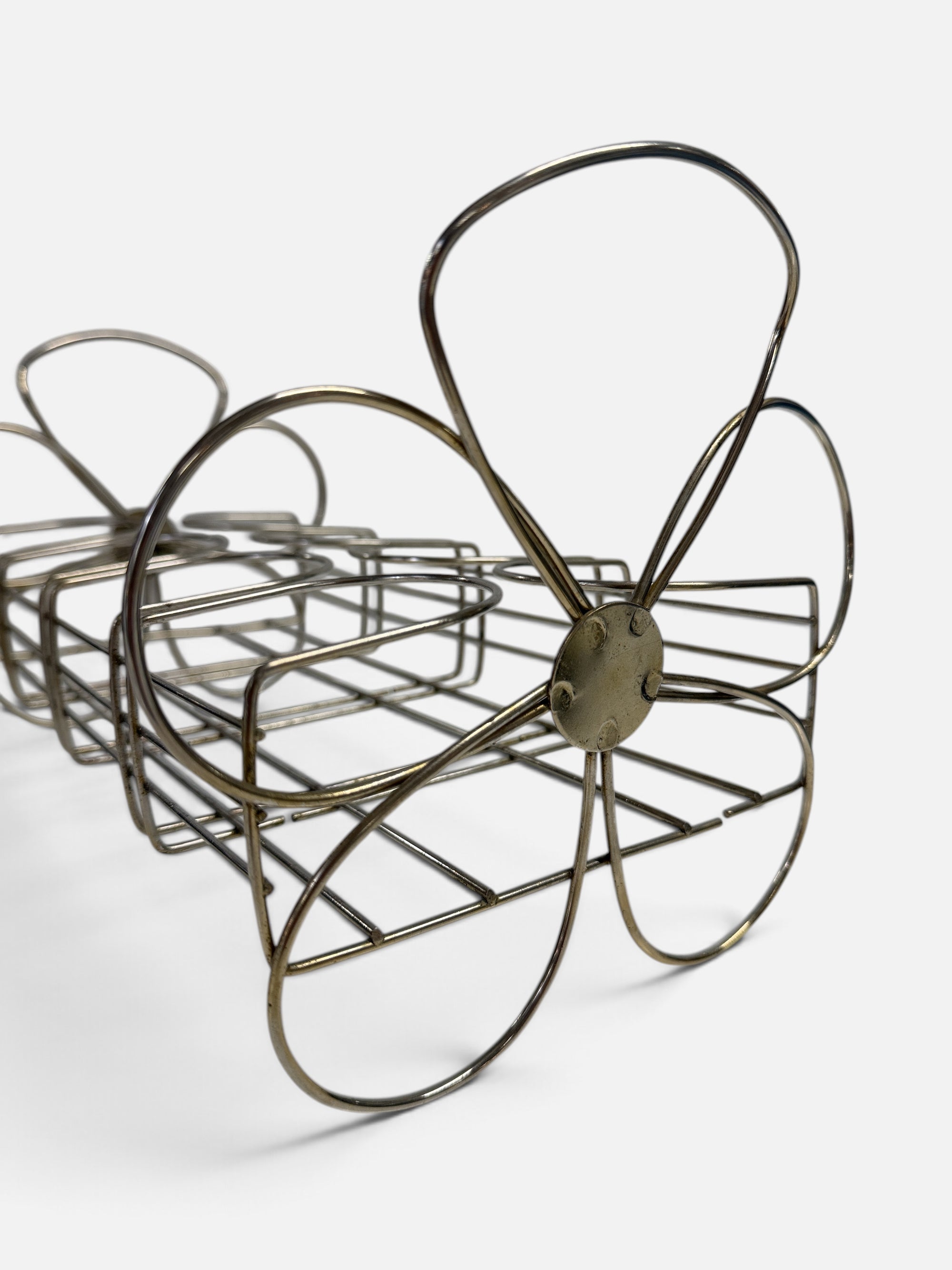Set of 8 Black & Gold Highballs in Flower Rack by Frank Maietta