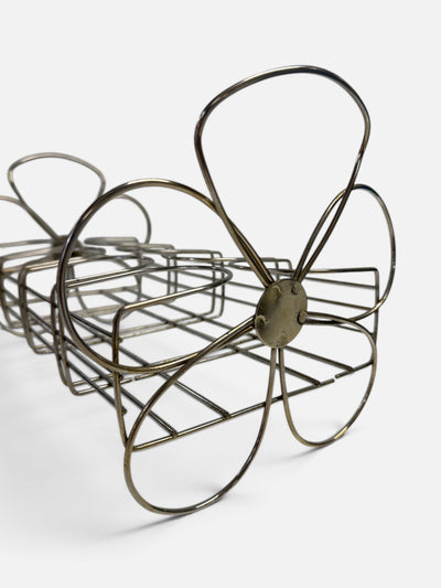 Set of 8 Black & Gold Highballs in Flower Rack by Frank Maietta