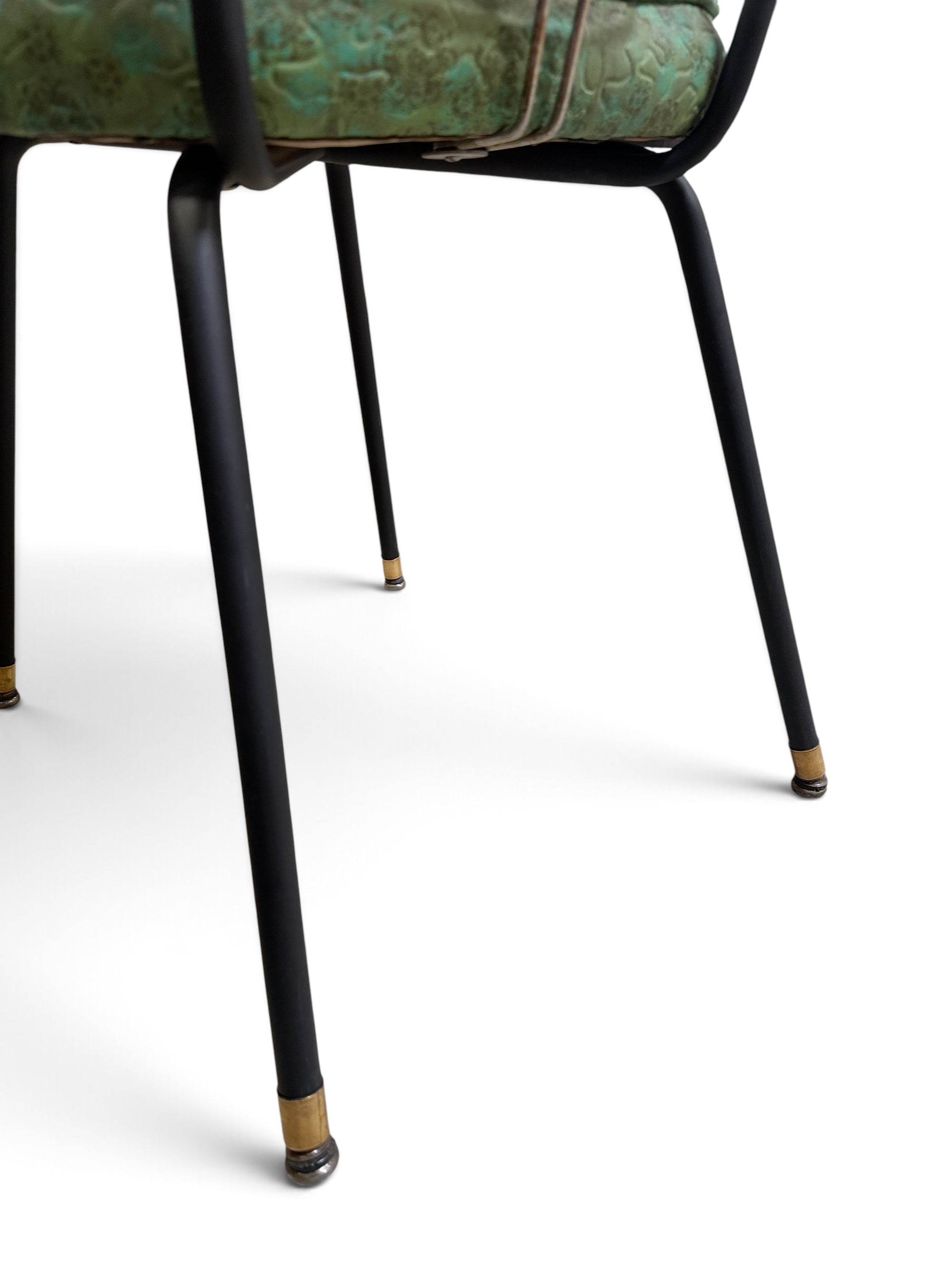Pair of Funky Green Kitchen Chairs with Black & Gold Frames (Set of 2)