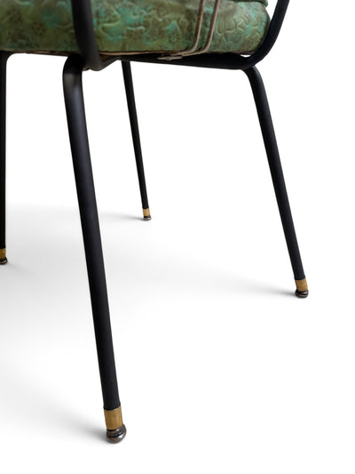 Pair of Funky Green Kitchen Chairs with Black & Gold Frames (Set of 2)