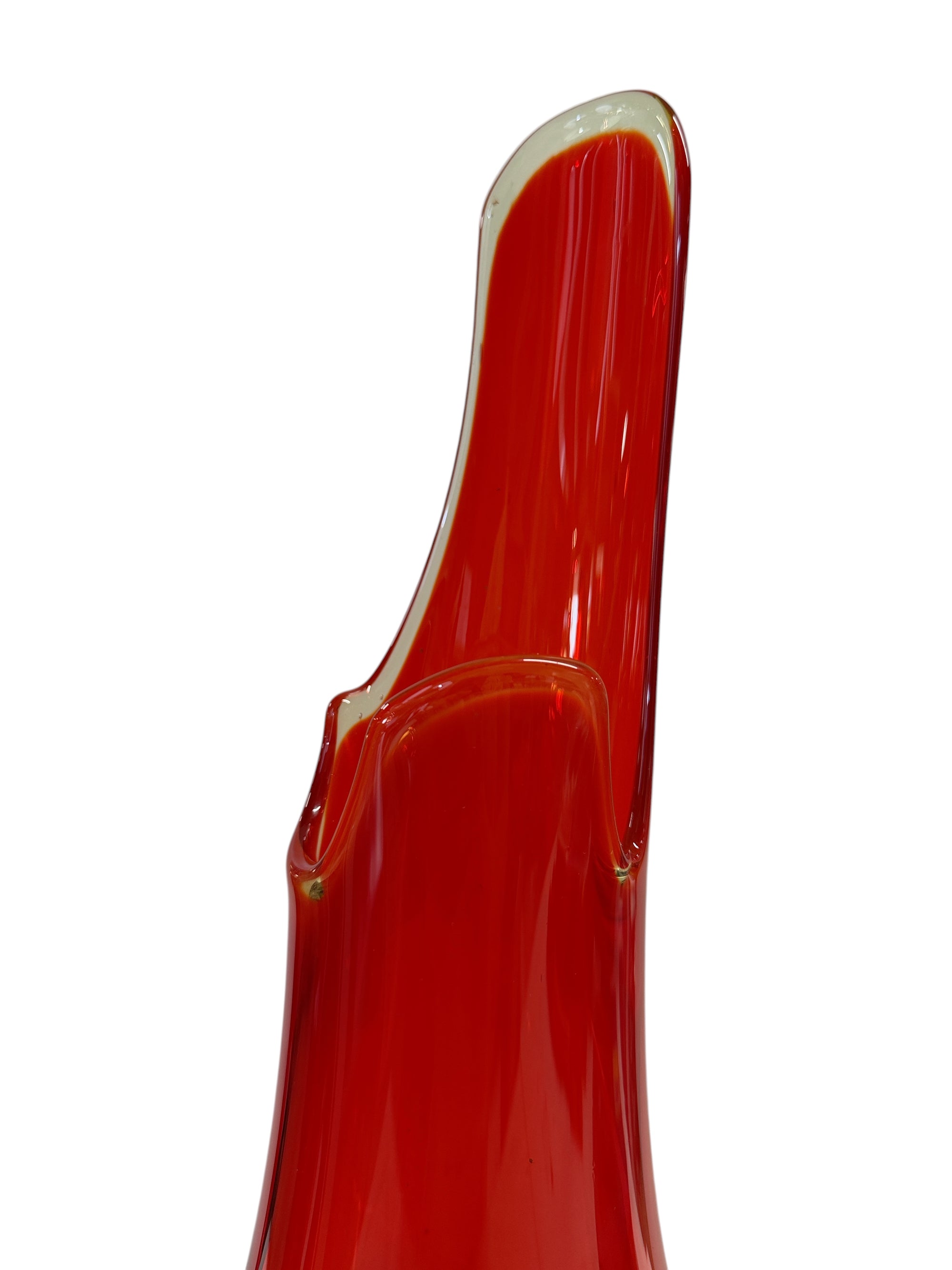 Vintage L.E. Smith 19" Amberina Flame Pedestal Swung Vase