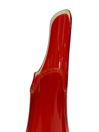 Vintage L.E. Smith 19" Amberina Flame Pedestal Swung Vase