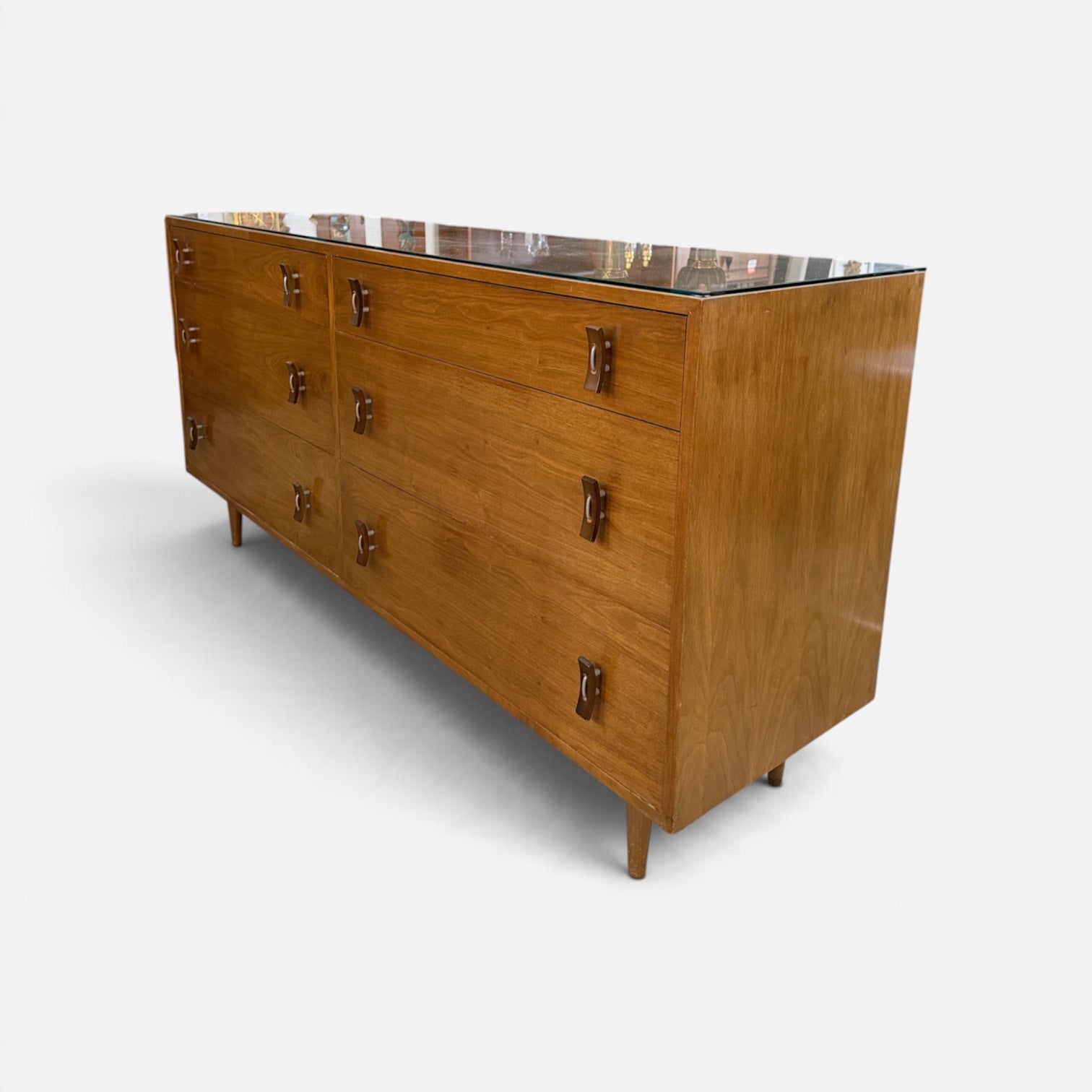 Stanley Young for Glenn of CA Exceptional Chest of Drawers with Rare Signature Pulls