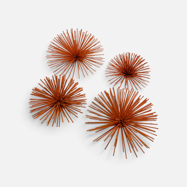 Mid Century Orange Sea Urchins (Set of 4)