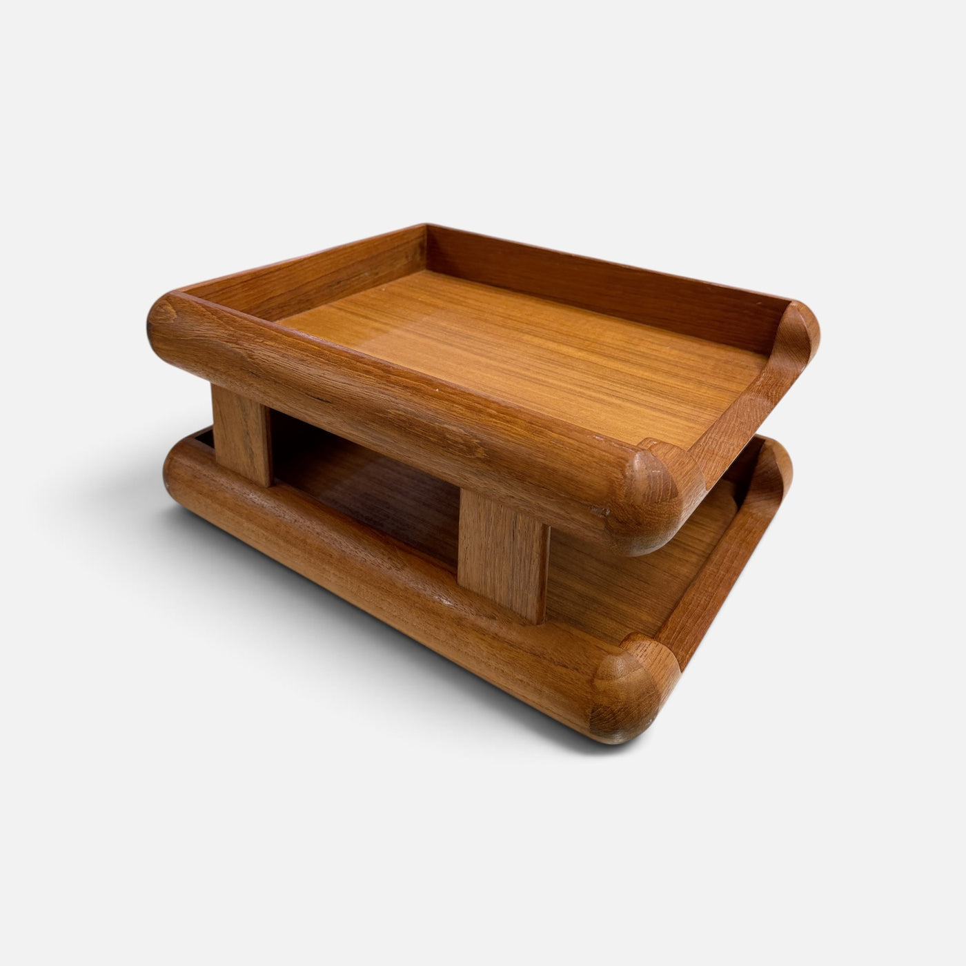 Danish Modern Teak 2 Shelf Desk Organizer