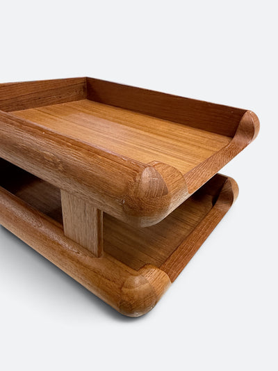 Danish Modern Teak 2 Shelf Desk Organizer