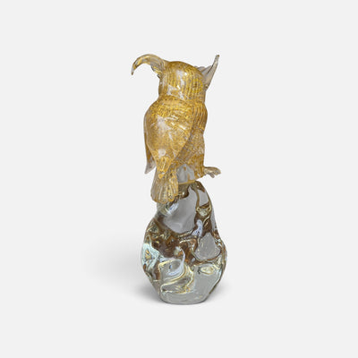 Murano Zanetti (signed) Italian Crystal Owl Sculpture
