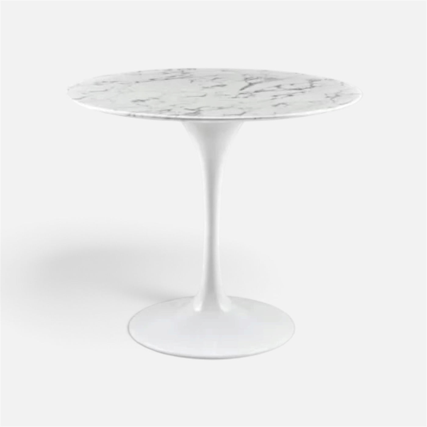 36" Tulip Dining Table with Faux Marble Top and White Base