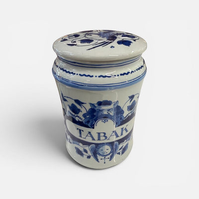 Vintage Delft Apothecary Jar with Lid