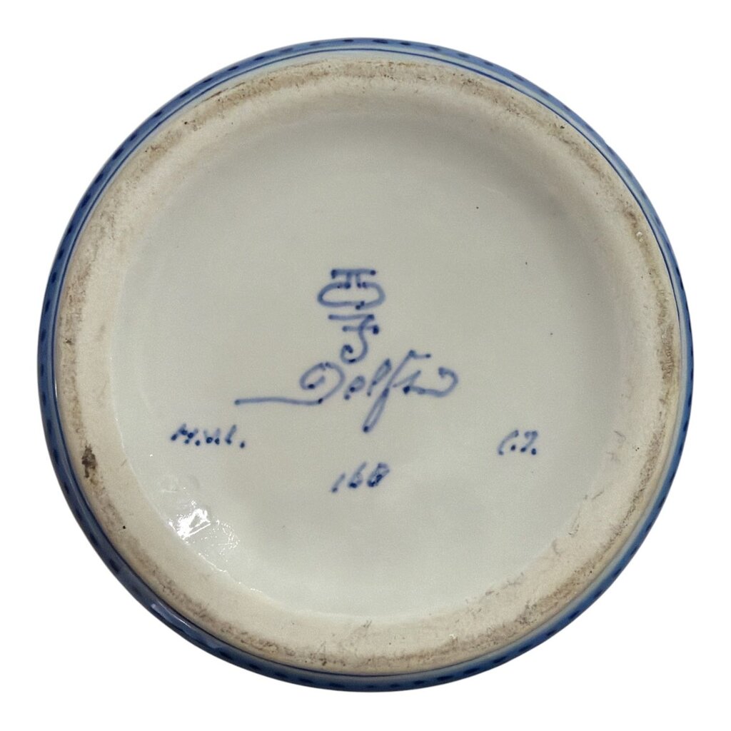Vintage Delft Apothecary Jar with Lid