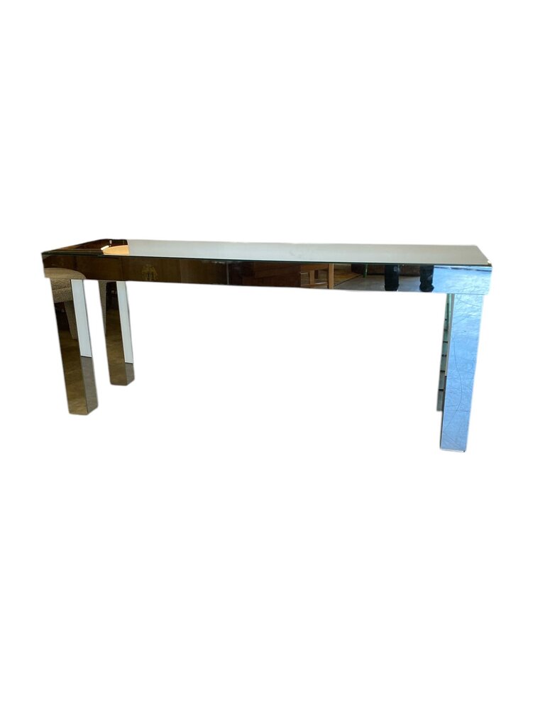 Mid Century Mirrored Console Table