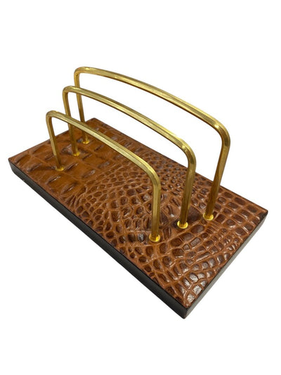 Faux Alligator 5-piece Desk Accessory (Set of 5)