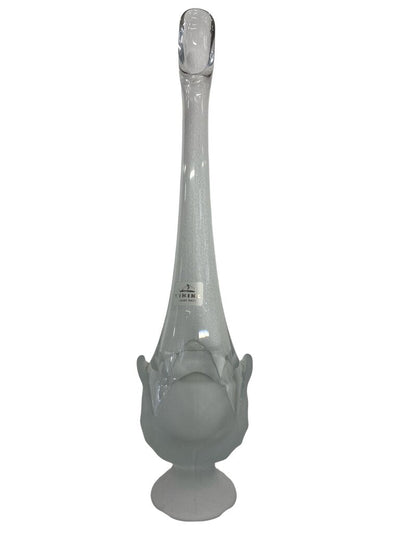 MCM Viking Frosted Cabbage Leaf Art Glass Bud Vase