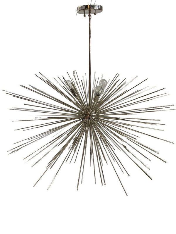 E A Modern Polished Nickel Sputnik Chandelier