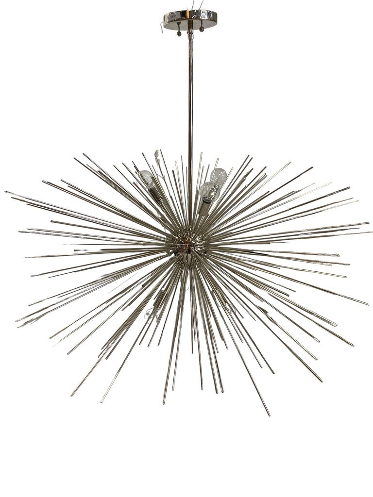 E A Modern Polished Nickel Sputnik Chandelier