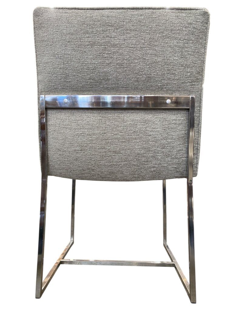Milo Baughman Mid Century Chrome Dining Chairs in New Knoll Textile (Set of 6)
