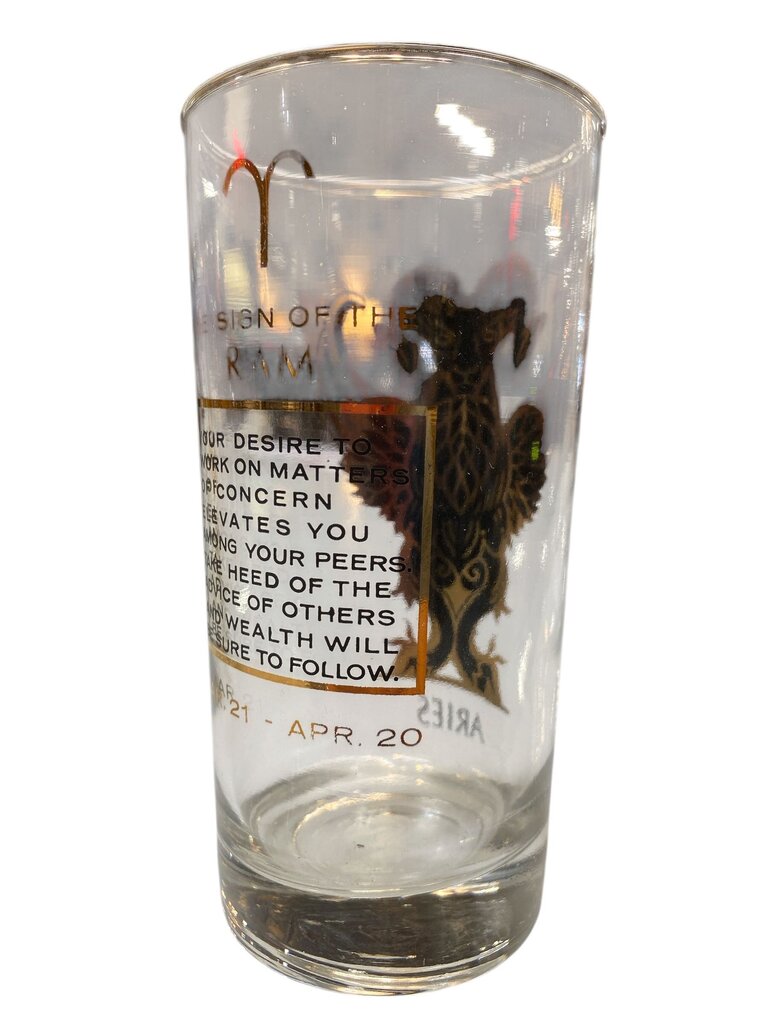 Mid Century Zodiac Highballs (complete set of 12) FABULOUS Anchor Hocking