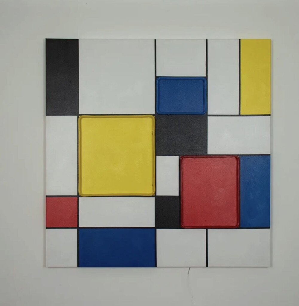 'mondrian' Inspired - Wall Painting (Led Neon)