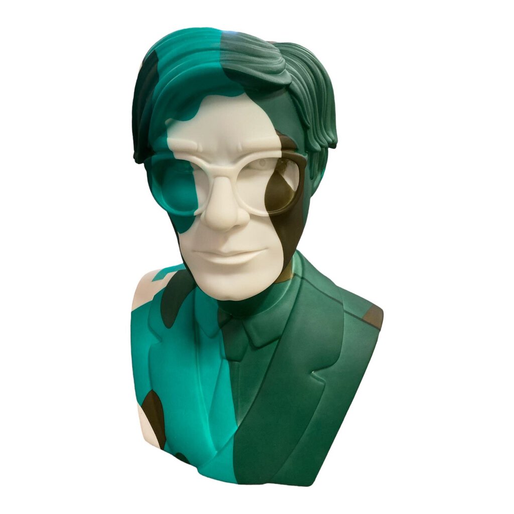 Andy Warhol Limited Edition 12" Bust Green Camouflage Vinyl Art Sculpture