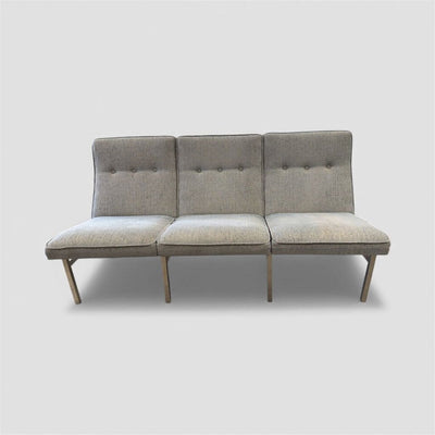 Mid Century 3 Seat Sofa/Bench on a Chrome Base After Florence Knoll 1960's