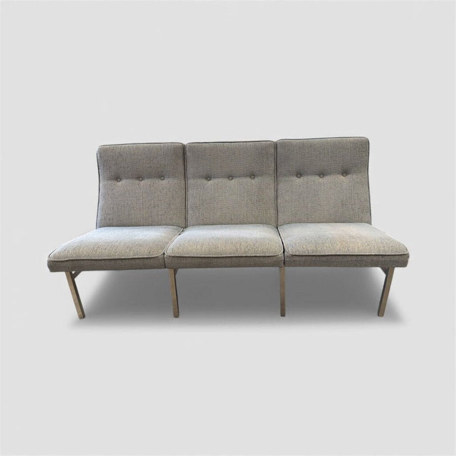 Mid Century 3 Seat Sofa/Bench on a Chrome Base After Florence Knoll 1960's