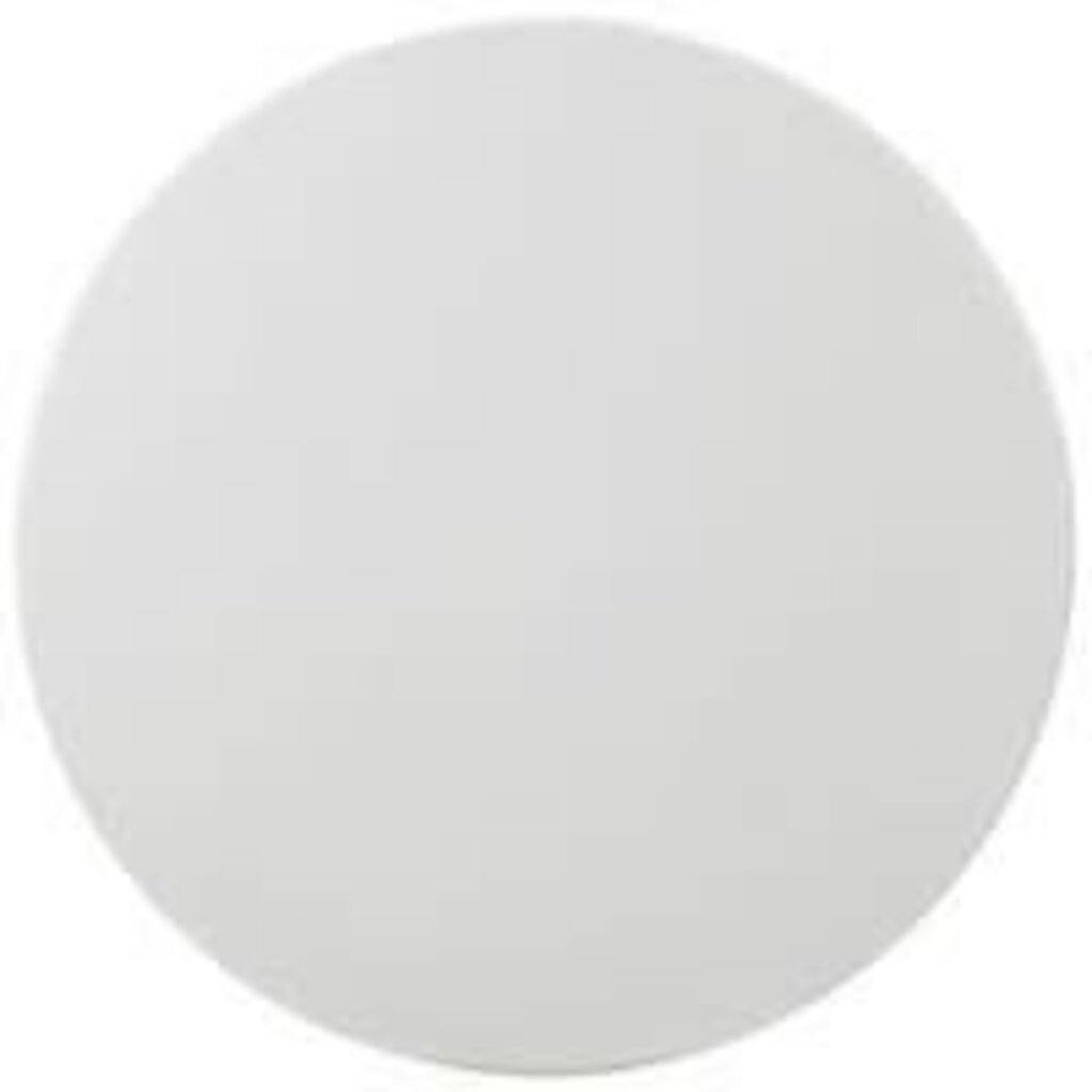 Tulip Dinng Table 28" Round Lacquered White Wood with Black Base -  28" x 28.5"