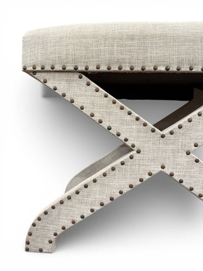 Mercana Beige Cushioned Ottoman