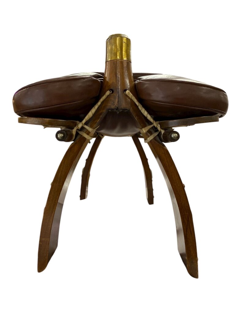 Vintage VTG Egyptian Camel Saddle Leather Stool